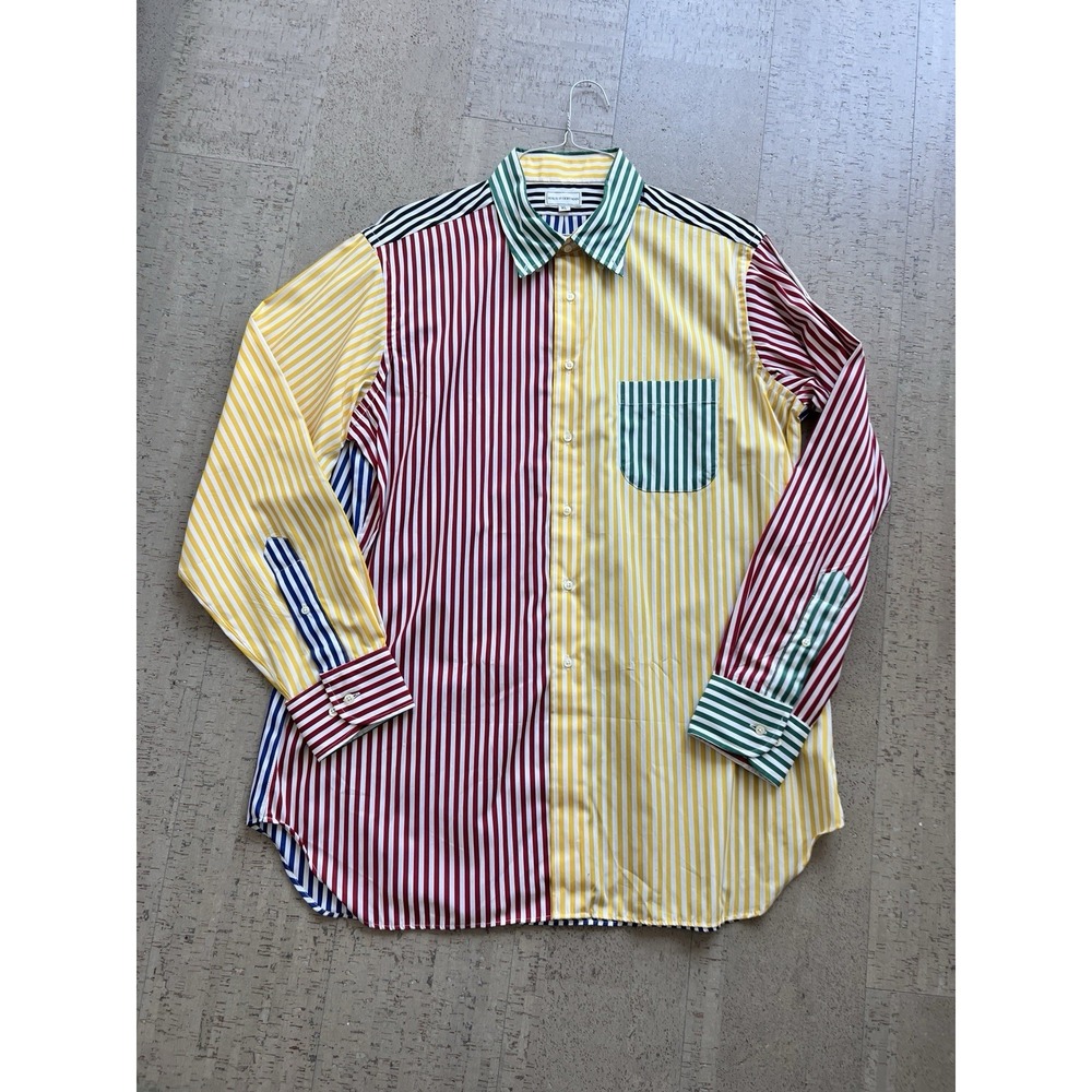 Maus & Hoffman Mens XL Multicolor Striped Colorblock Button Down Shirt